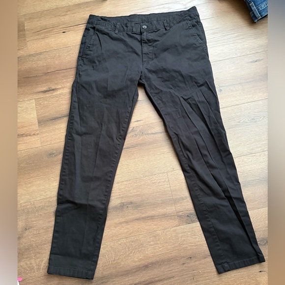 Zara DNWR Black Chino Pants Men's Size 36 Slim Fit Stretch - Picture 2 of 6
